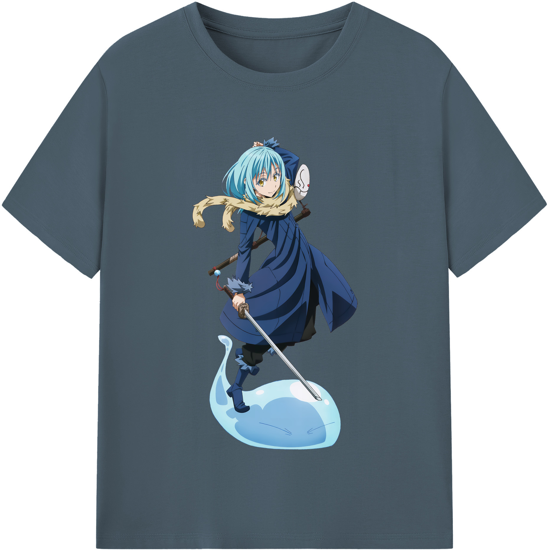 （画像用） 転スラ Regarding Reincarnated to Slime 綿100％半袖Tシャツ（フロントプリント）